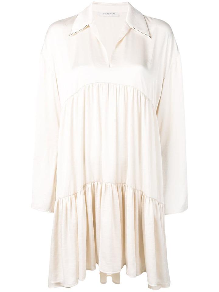 Philosophy Di Lorenzo Serafini Pointed Collar Short Dress - Neutrals