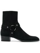 Saint Laurent Wyatt Harness Ankle Boots - Black
