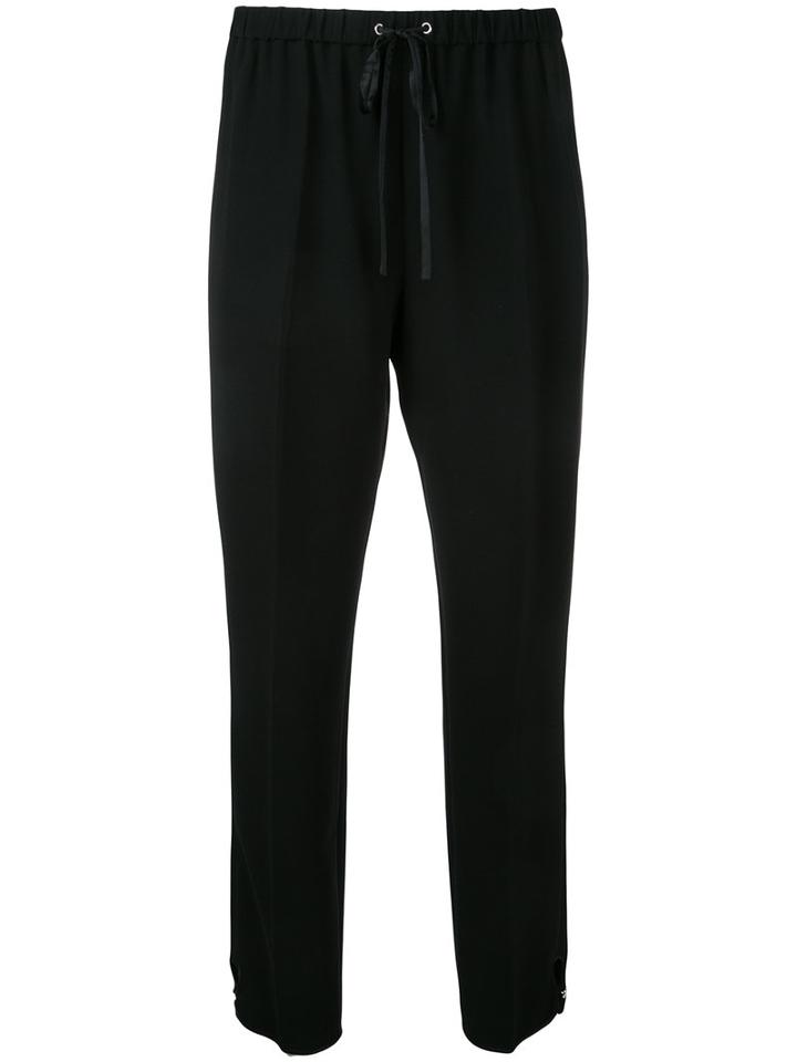 Alexander Wang - Drawstring Track Pants - Women - Polyester/triacetate - M, Black, Polyester/triacetate