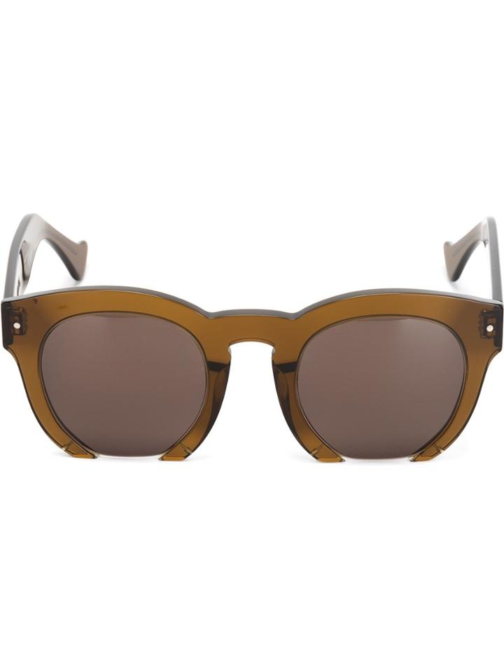 Grey Ant Round Frame Sunglasses - Brown
