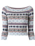 Alexander Mcqueen Off-shoulder Striped Jumper, Women's, Size: Medium, Blue, Silk/polyamide/polyester/viscose