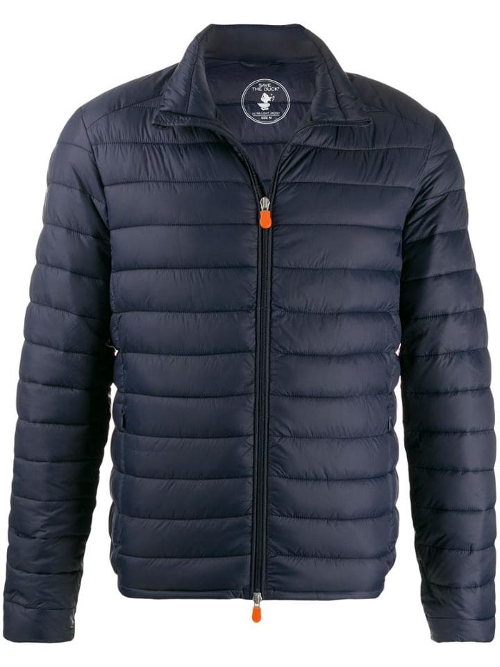 Save The Duck Quilted Patch Coat - Blue