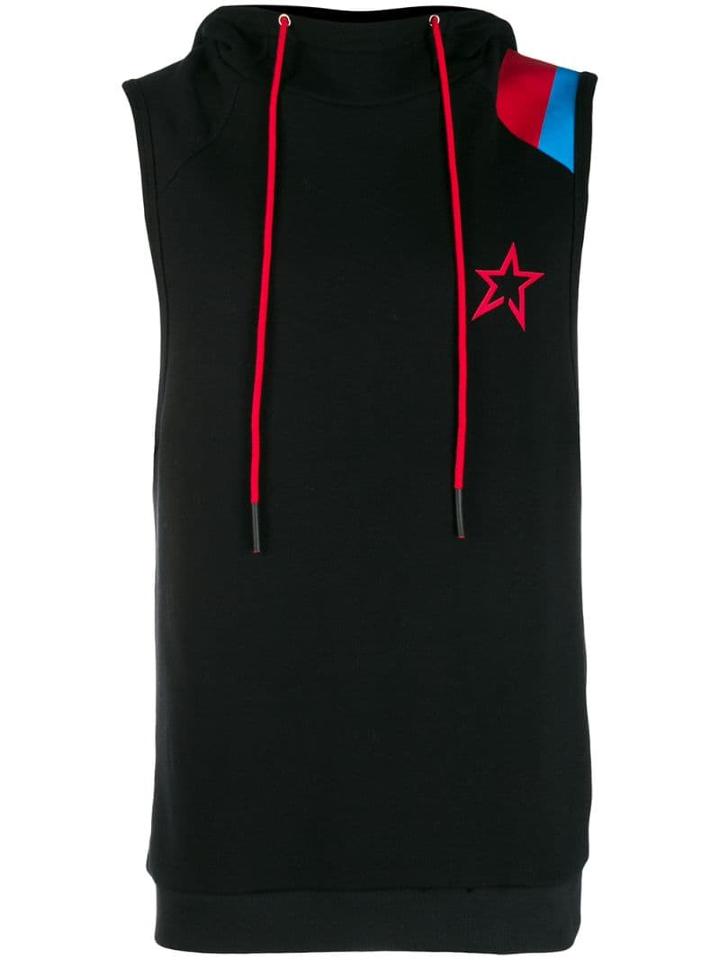 Perfect Moment Drawstring Sleeveless Hoodie - Black