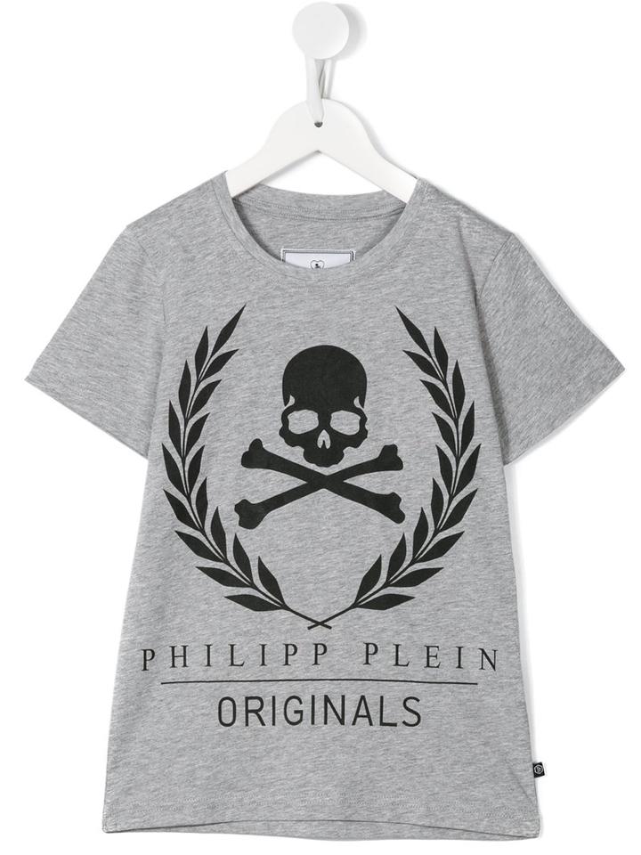 Philipp Plein Kids Skull Print T-shirt, Boy's, Size: 6 Yrs, Grey