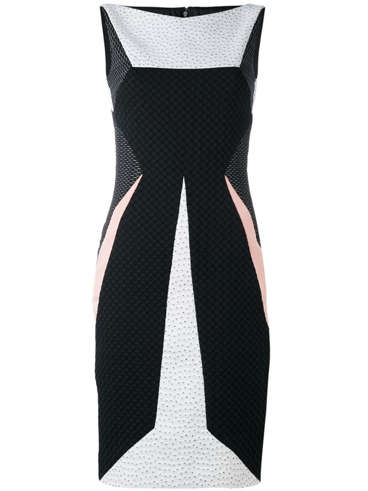 Talbot Runhof Patchwork Texture Dress - Black