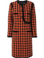 Chanel Pre-owned Tartan Check Dress - Orange