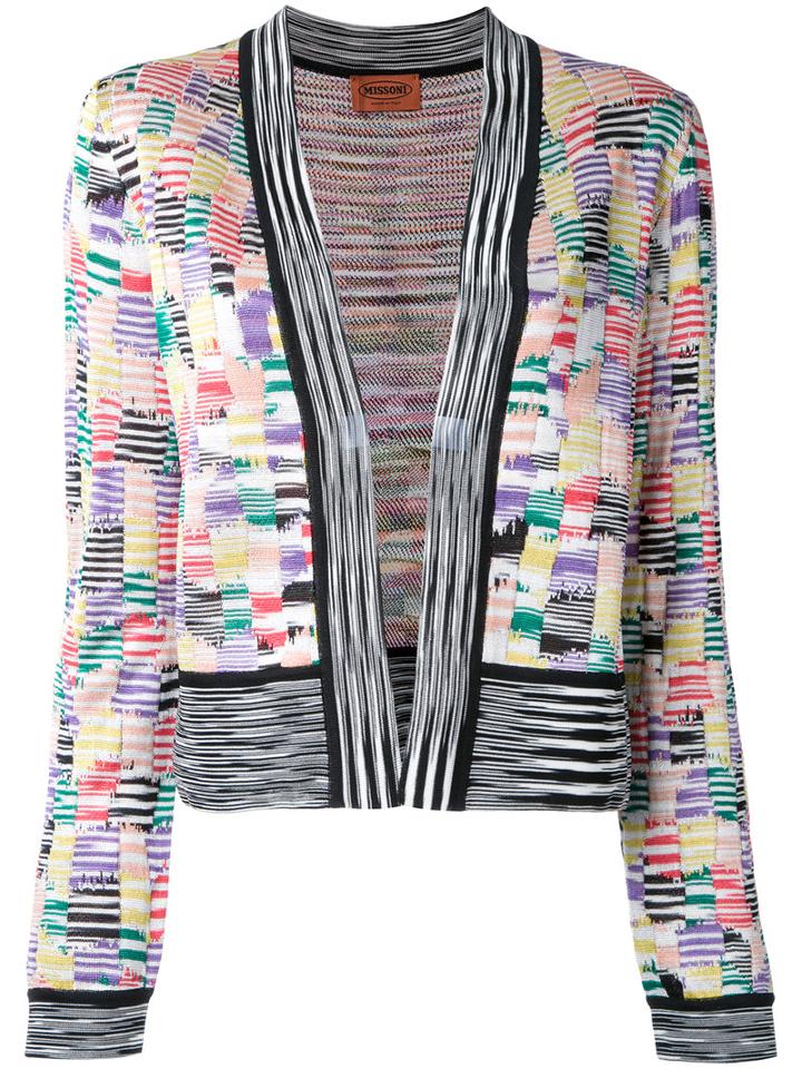 Missoni Open Front Intarsia Cardigan, Women's, Size: 44, Polyester/viscose