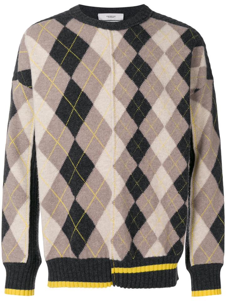 Pringle Of Scotland Argyle Long-sleeve Sweater - Grey