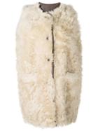 Marni Furry Sleeveless Coat - Neutrals