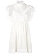 Paco Rabanne - Sleeveless Ruffle Dress - Women - Silk/polyamide/polyethylene/acetate - 40, White, Silk/polyamide/polyethylene/acetate
