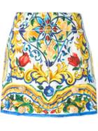Dolce & Gabbana Majolica Print Brocade Mini Skirt