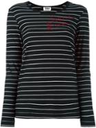 Sonia By Sonia Rykiel Embellished Striped T-shirt, Women's, Size: Medium, Black, Cotton/modal