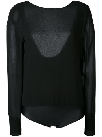 Numero00 - Crep Bodysuit - Women - Polyester - M, Black, Polyester
