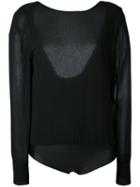 Numero00 - Crep Bodysuit - Women - Polyester - M, Black, Polyester
