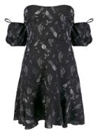 Chiara Ferragni Bandeau Feather Print Dress - Black