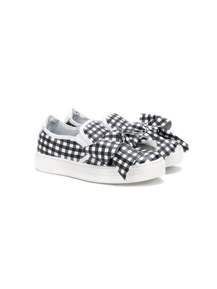 Simonetta Check Print Sneakers - Black
