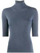 Filippa-k Elbow Sleeve Knitted T-shirt - Blue