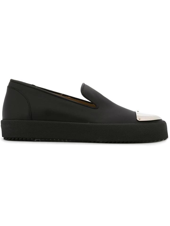 Giuseppe Zanotti Design Contrasted Toe Cap Sneakers, Men's, Size: 41, Black, Leather/rubber