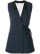Semicouture Sleeveless Buttoned Jacket - Blue