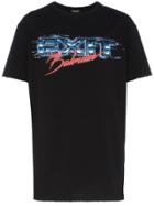 Balmain Exit And Logo Print Cotton T-shirt - Black