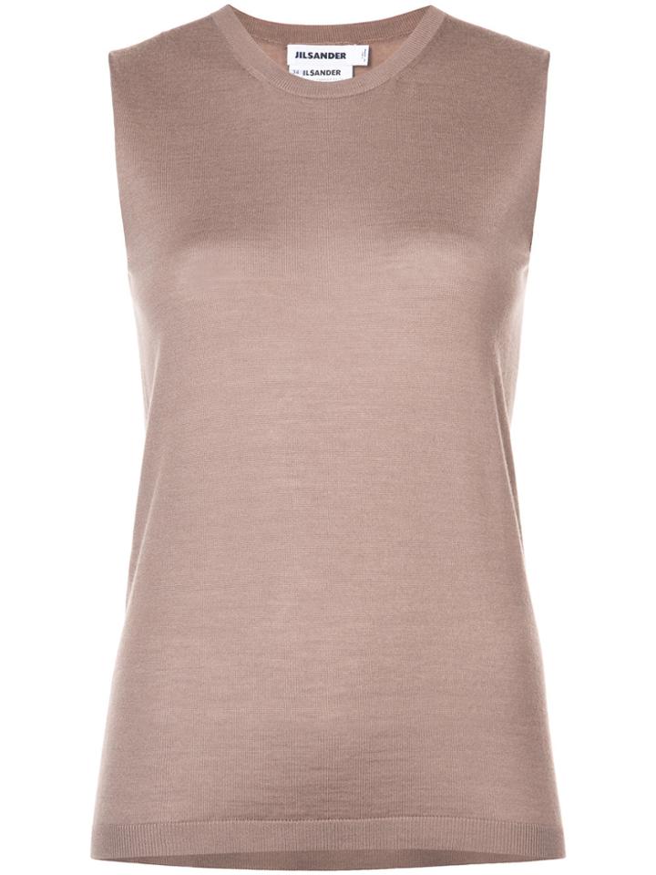 Jil Sander Straight Fit Vest Top - Brown