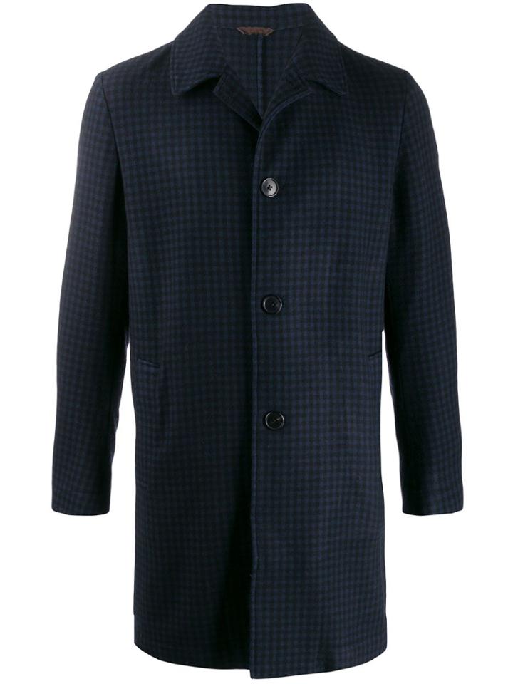 Altea Checked Single Breasted Coat - Blue