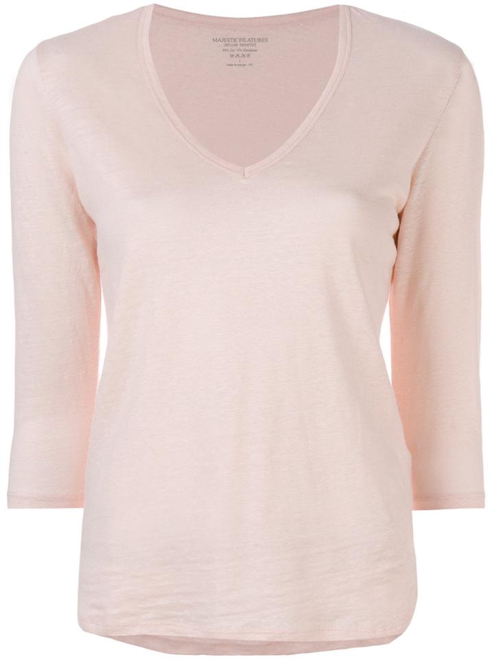 Majestic Filatures V-neck Sweater - Pink & Purple