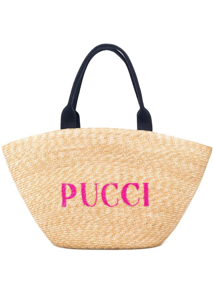 Emilio Pucci Woven Logo Tote - Neutrals