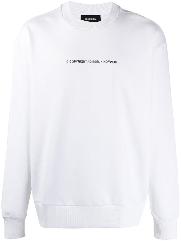Diesel Embroidered Logo Sweatshirt - White