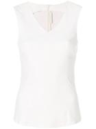 Drome Panelled Fitted Top - White