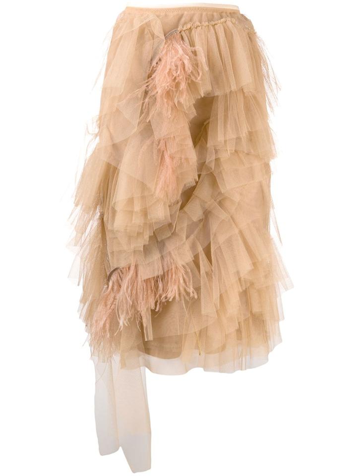 Nº21 Tulle Midi Skirt - Neutrals
