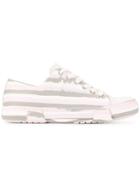 Both Striped Lace-up Sneakers - White