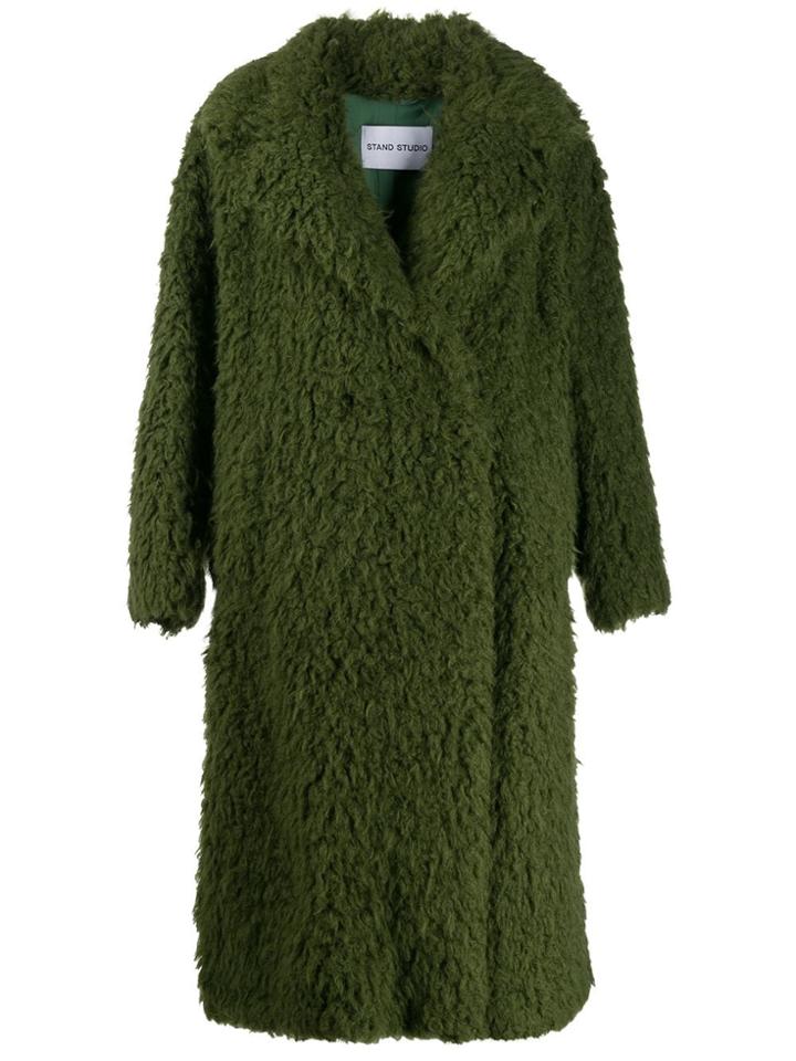 Stand Studio Oversized Sherpa Coat - Green