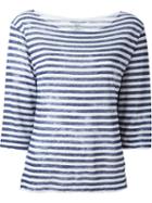 Majestic Filatures Striped Sweatshirt, Women's, Size: Iii, Blue, Linen/flax