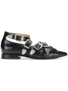 Toga Pulla Buckled Pointed Loafers - Black