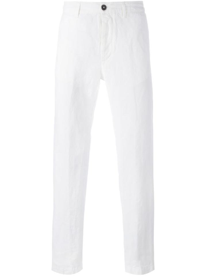 Massimo Alba Classic Chinos, Men's, Size: 48, White, Linen/flax/cotton
