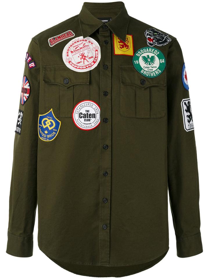 Dsquared2 Patched Military Shirt - Green