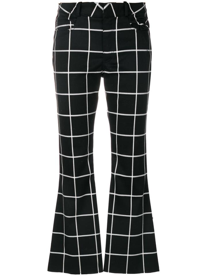 Marques'almeida Flared Checked Trousers - Black