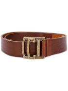 Dsquared2 Military Buckle Belt, Women's, Size: 90, Brown, Calf Leather