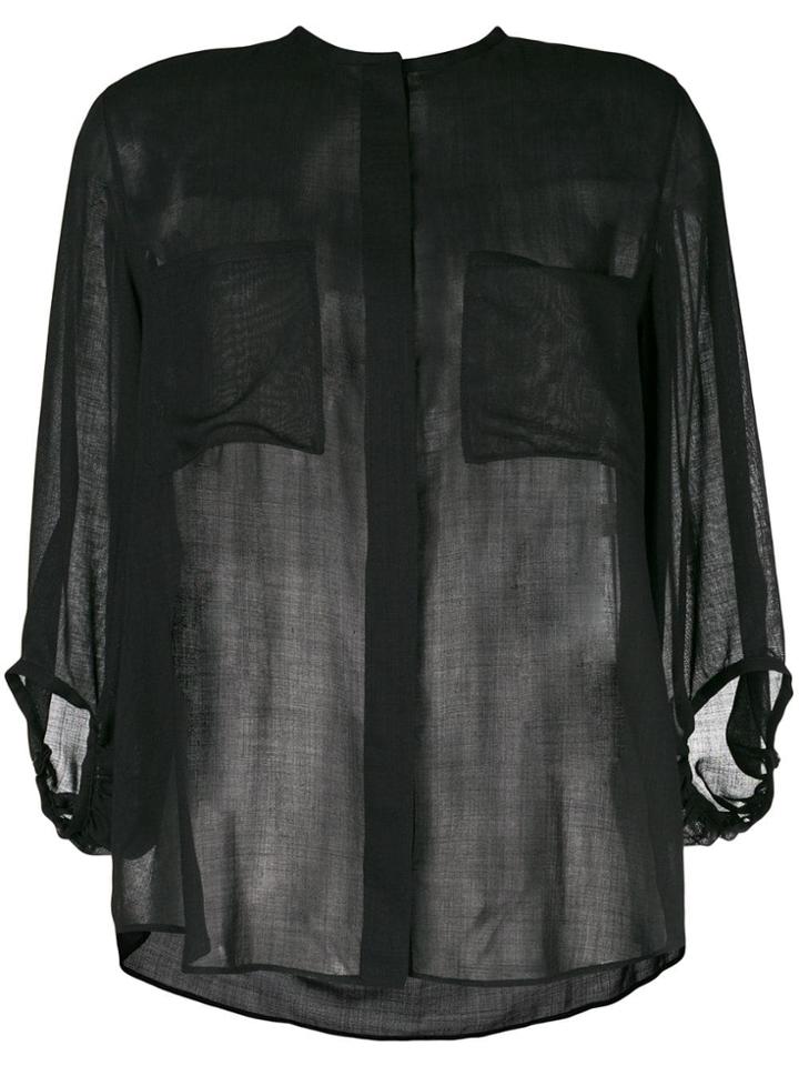 Maison Rabih Kayrouz Sheer Buttoned Blouse - Black
