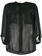 Maison Rabih Kayrouz Sheer Buttoned Blouse - Black