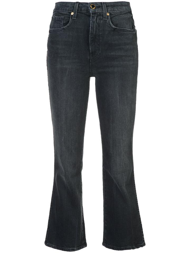 Khaite Cropped Flared Jeans - Black