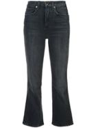 Khaite Cropped Flared Jeans - Black