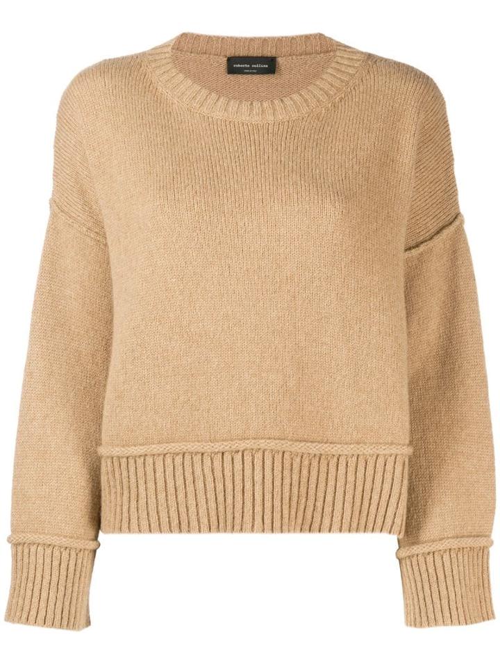 Roberto Collina Oversized Crew Neck Jumper - Neutrals