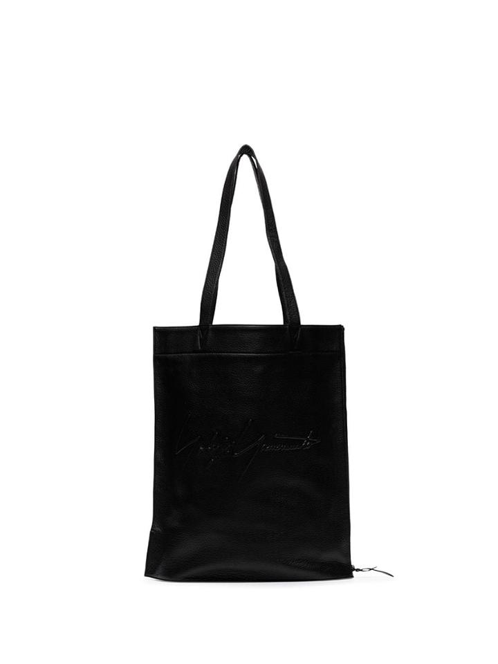 Yohji Yamamoto Black Leather Tote Bag