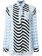 House Of Holland Hypnotic Tie-neck Blouse - Blue