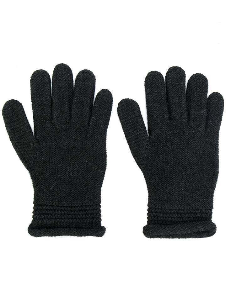 Armani Jeans Embellished Logo Gloves - Grey