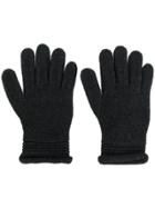 Armani Jeans Embellished Logo Gloves - Grey
