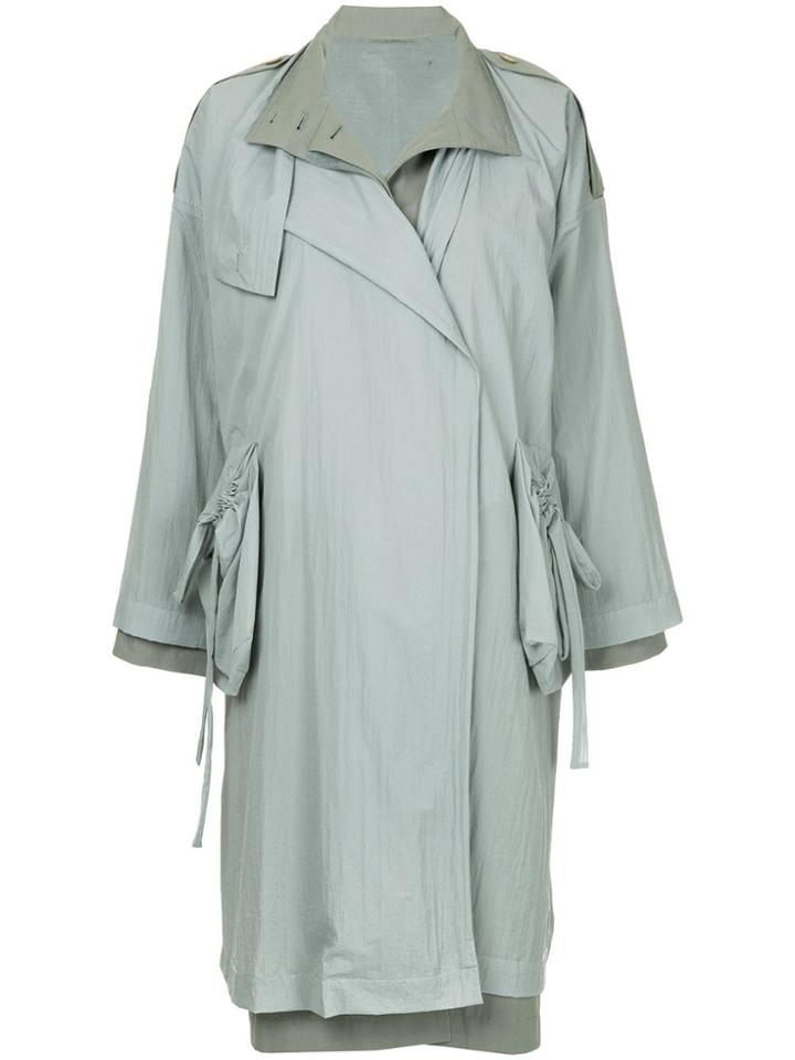 Nehera Layered Mid-length Coat - Green