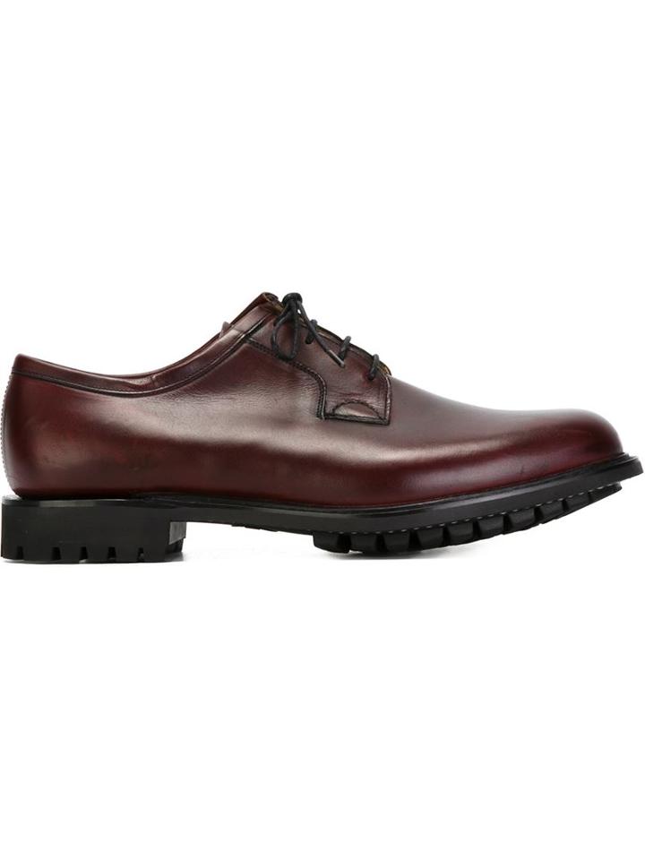 Church S Newbridge Derby Shoes, Men's, Size: 9, Red, Calf Leather/rubber